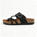 Women's Braided Leather Cork Footbed Sandals
